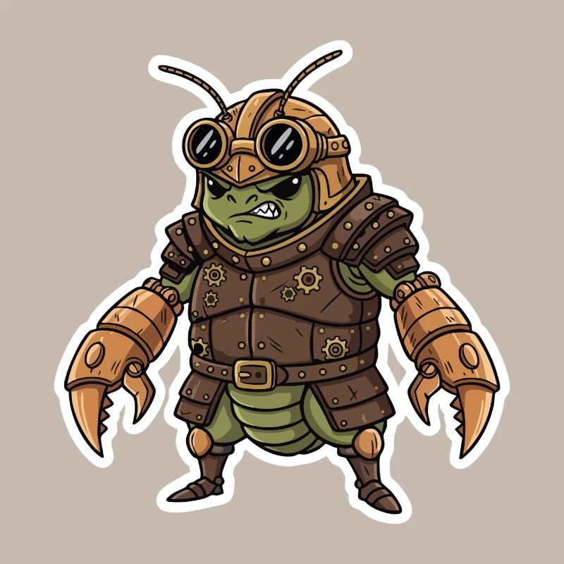 Steampunk Warrior Armored Praying Mantis