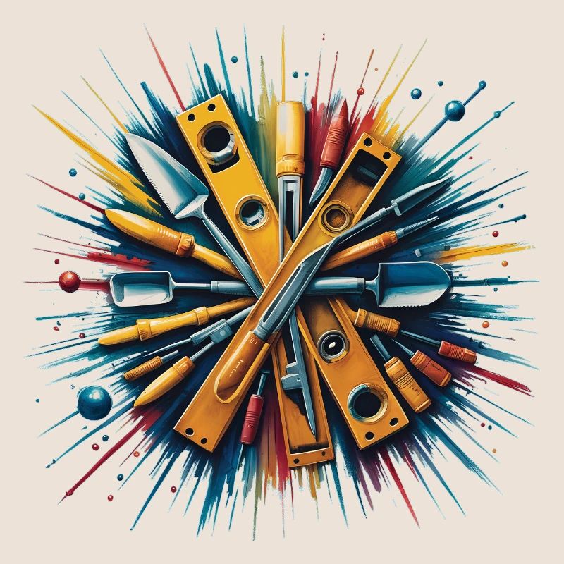 Construction Bricklayer Mason Tools Art Print