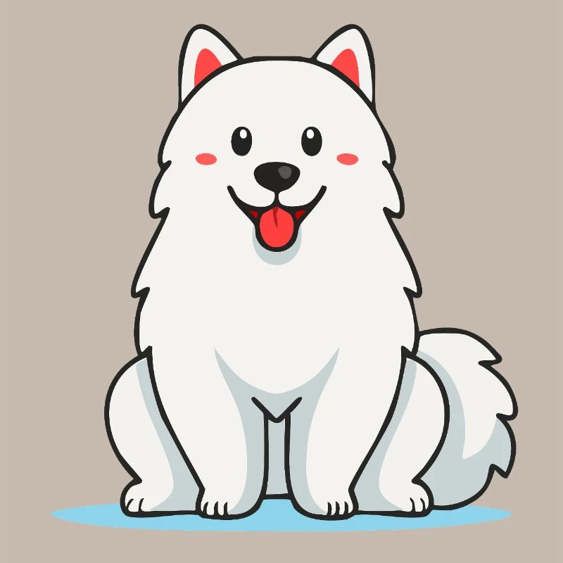 Fuzzy White Samoyed Dog (Comic)
