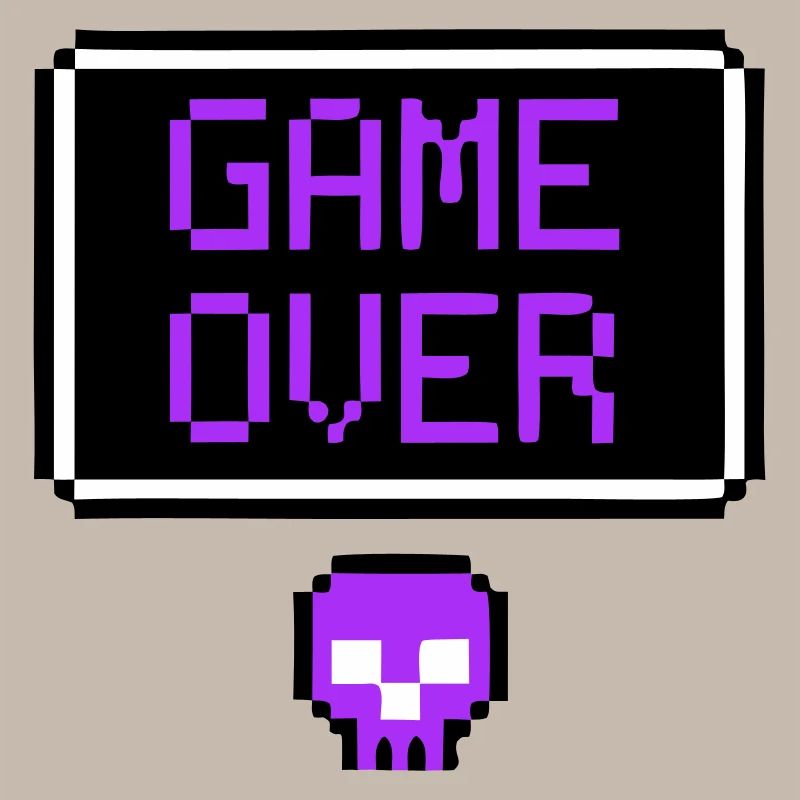 Game Over Totenkopf Pixel Art