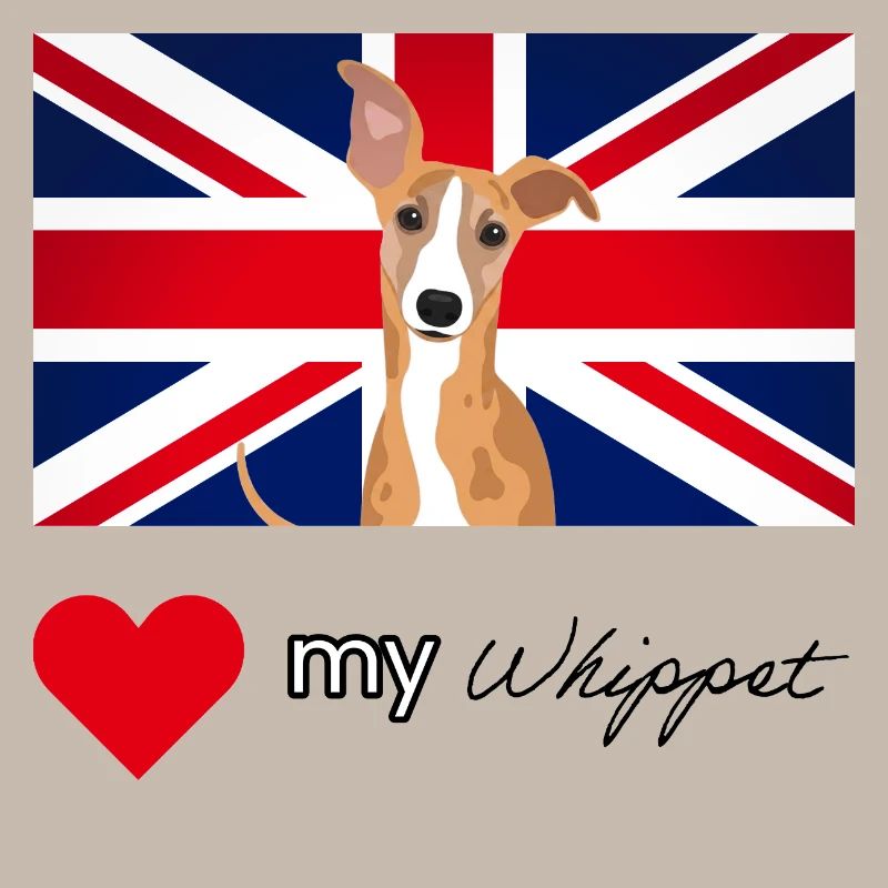 LUVMYWHIPPET (Schwarzer Text, Lebendig)