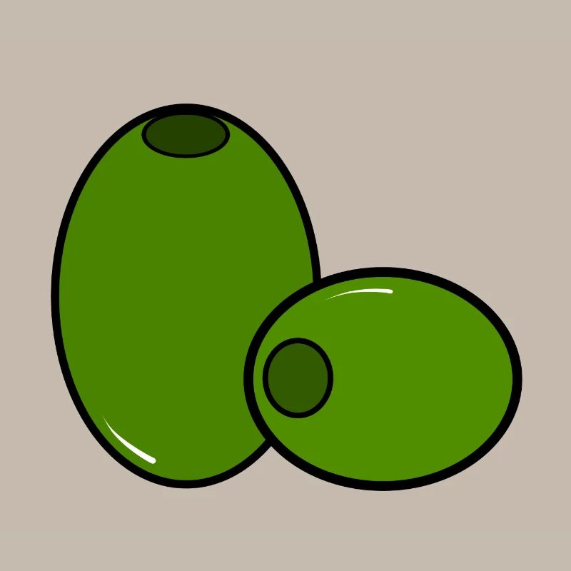 Conception d'Olives | deux olives vertes