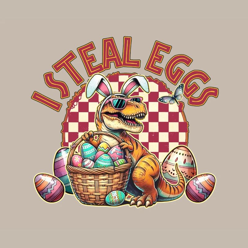 I Steal Eggs T Rex Easter