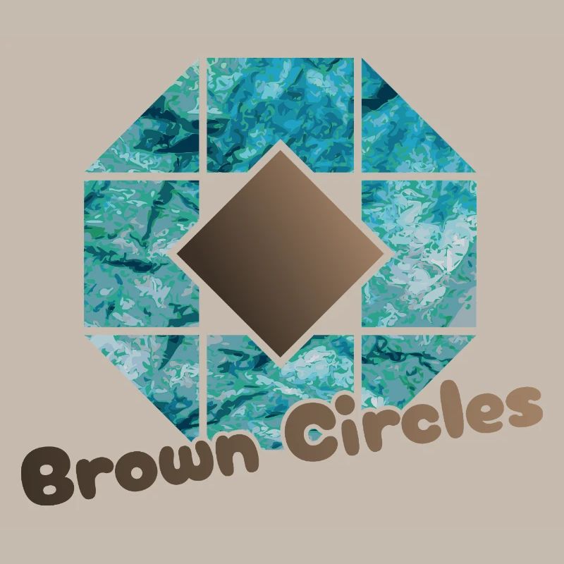 Abstrait Octogonal Cercles Bruns