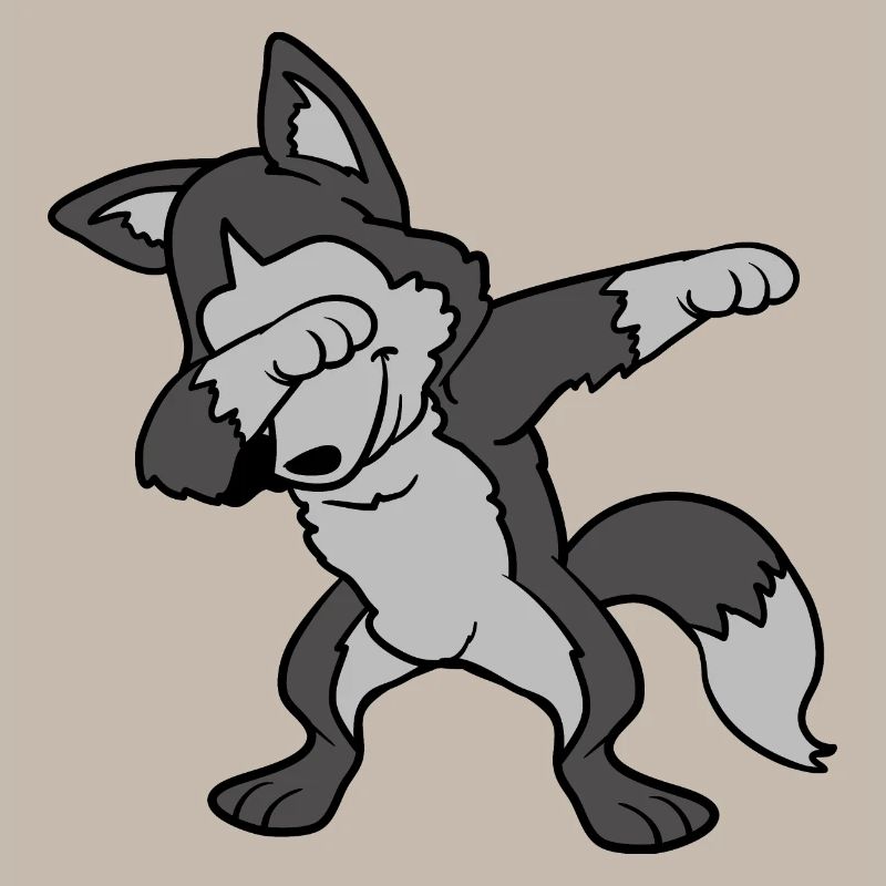 Dabbing Dab Siberian Husky Dog Wolf Dancing