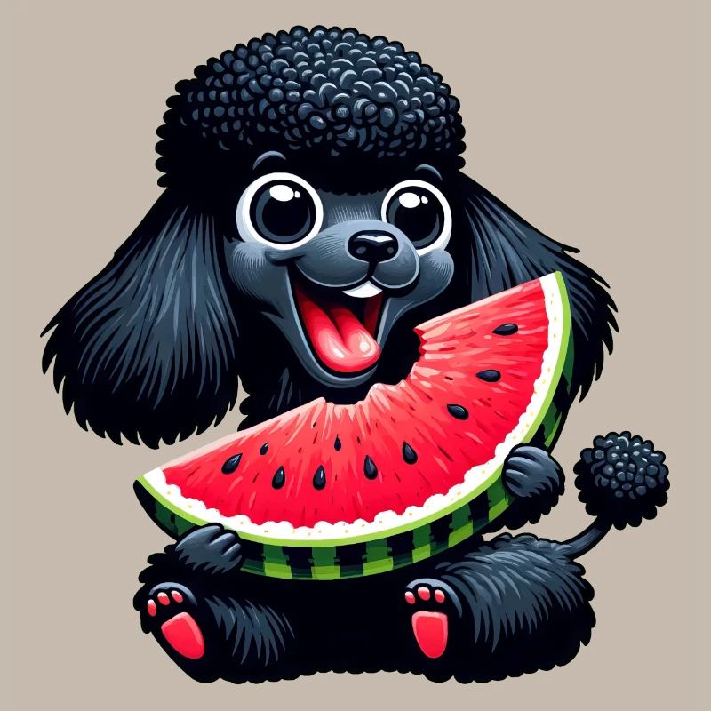 Caniche avec un design d’été de pastèque