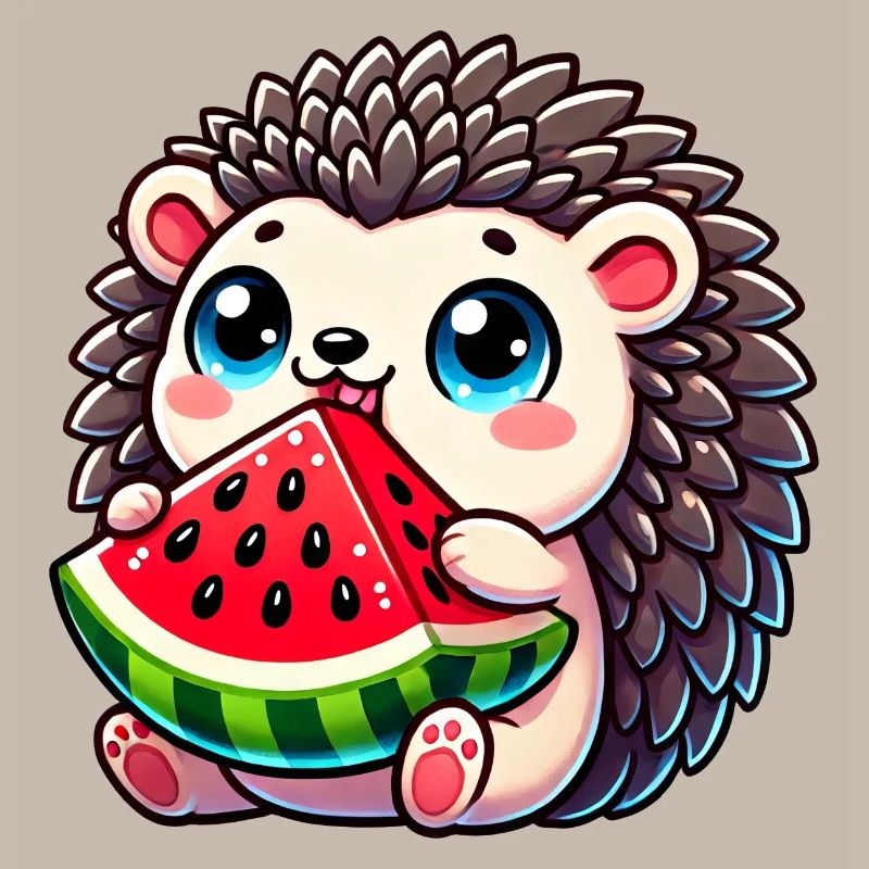 Hérisson avec conception de fruits d’été de pastèque