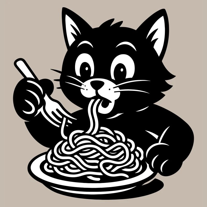 Le chat mange des spaghettis Mème