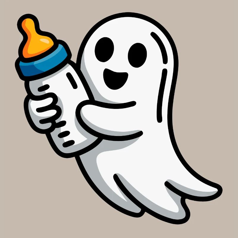 Geist mit Schnuller Illustration