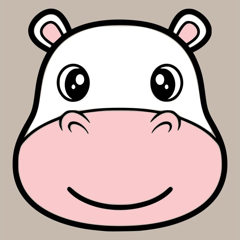 Nilpferd Kopf Gesicht Maske Lächeln