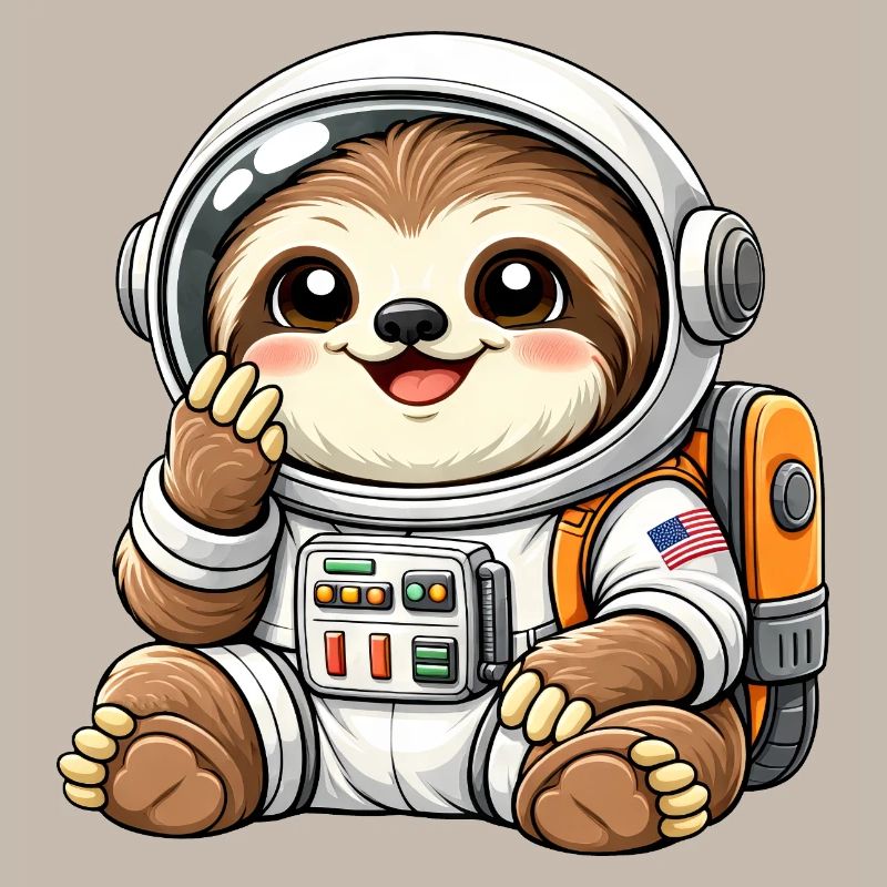 Cute Sloth Astronaut Space Universe