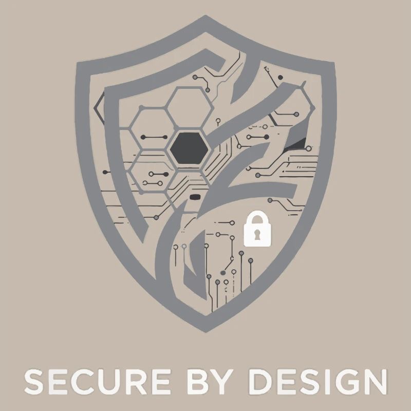 Logo Secure by Design in weiß/grau