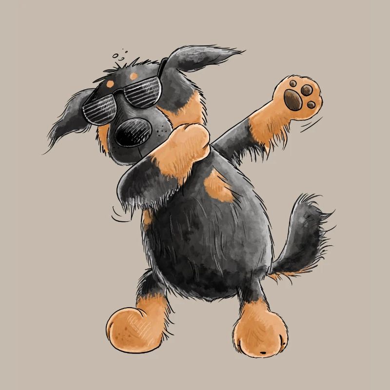 Hovawart Dab Dance Comic I Dabbender Hund