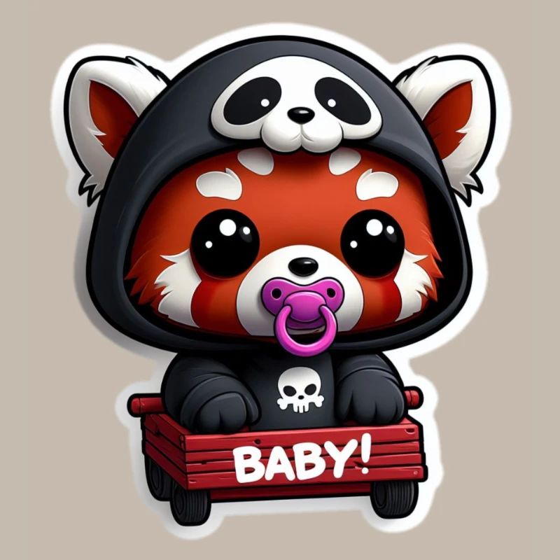 Panda bébé en capuche noir