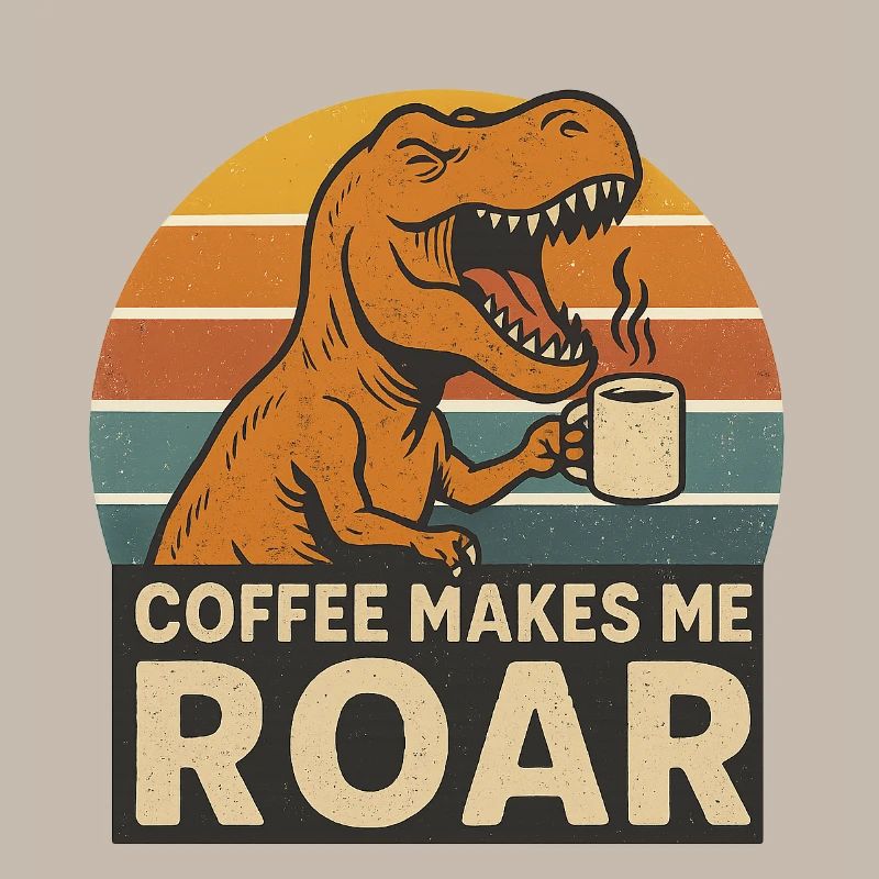 Dinosaur Coffee Roar Fun Design