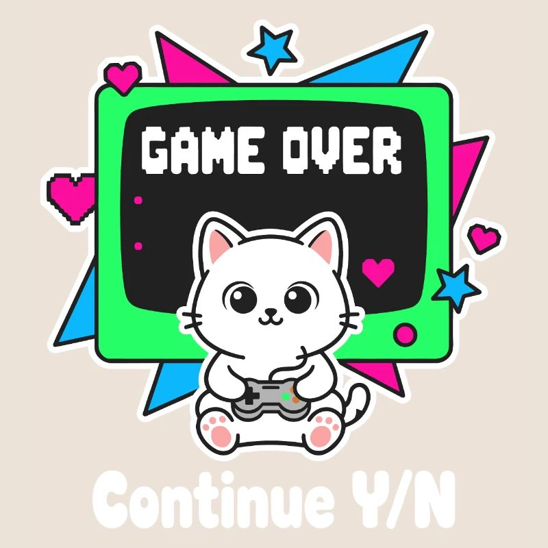 Retro Katzen Controller Game Over