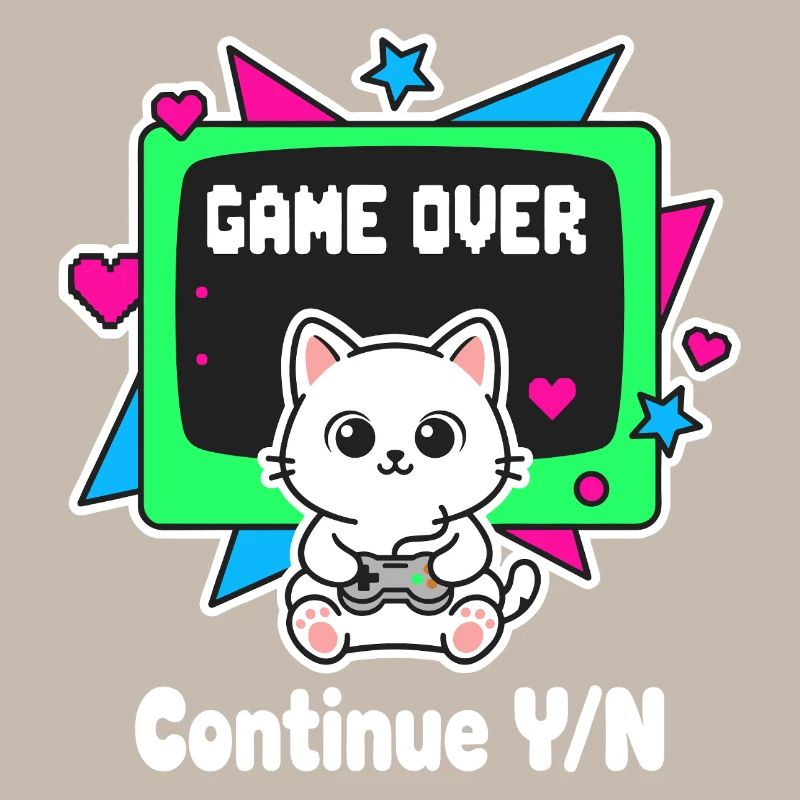 Retro Cats Controller Game Over