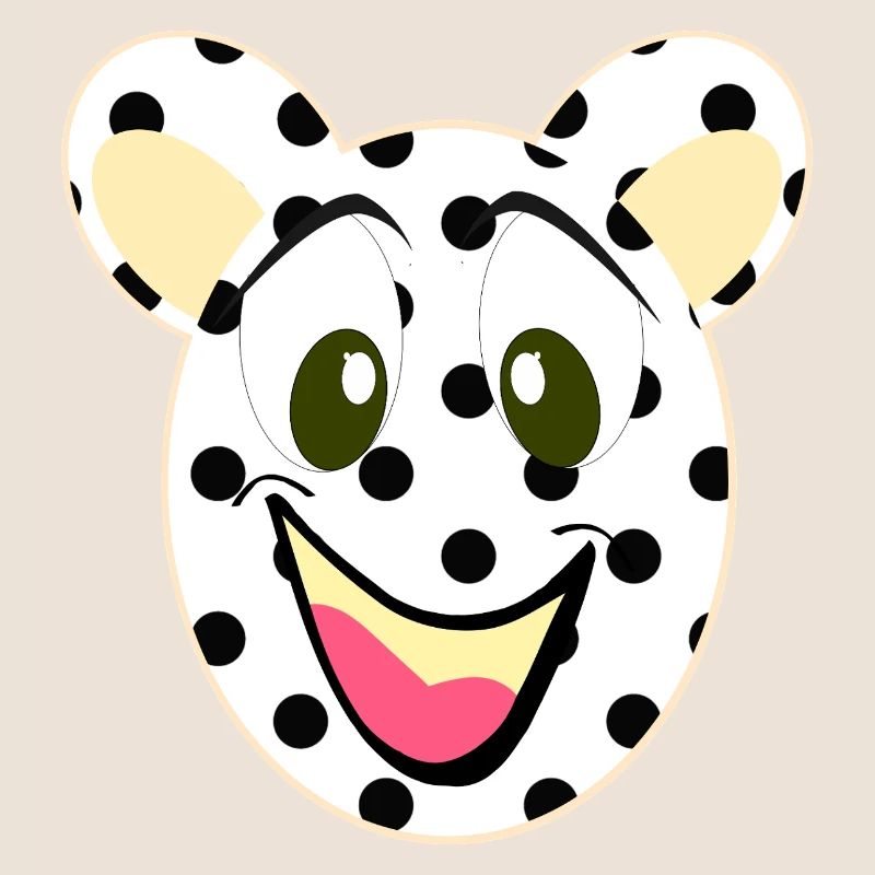Visage rieur d’ours avec des points