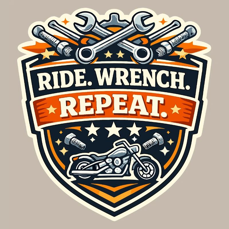 Ride Wrench Repeat Motorrad Patch