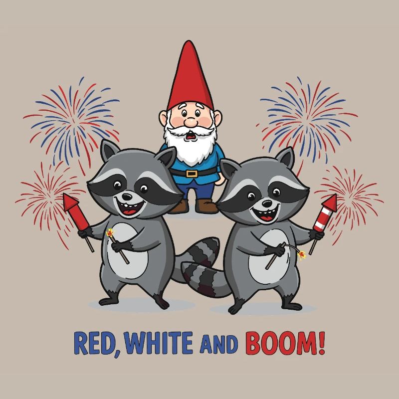 Waschbären-Feuerwerksparty zum 4. Juli