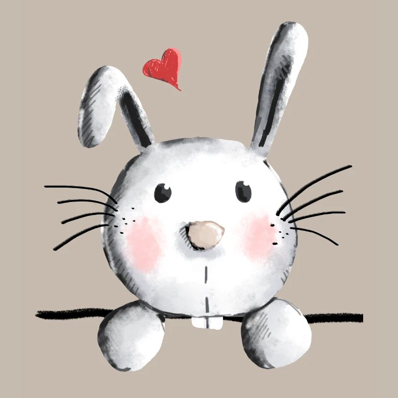 Rabbit with heart - rabbit - bunny - mucki - rabbit