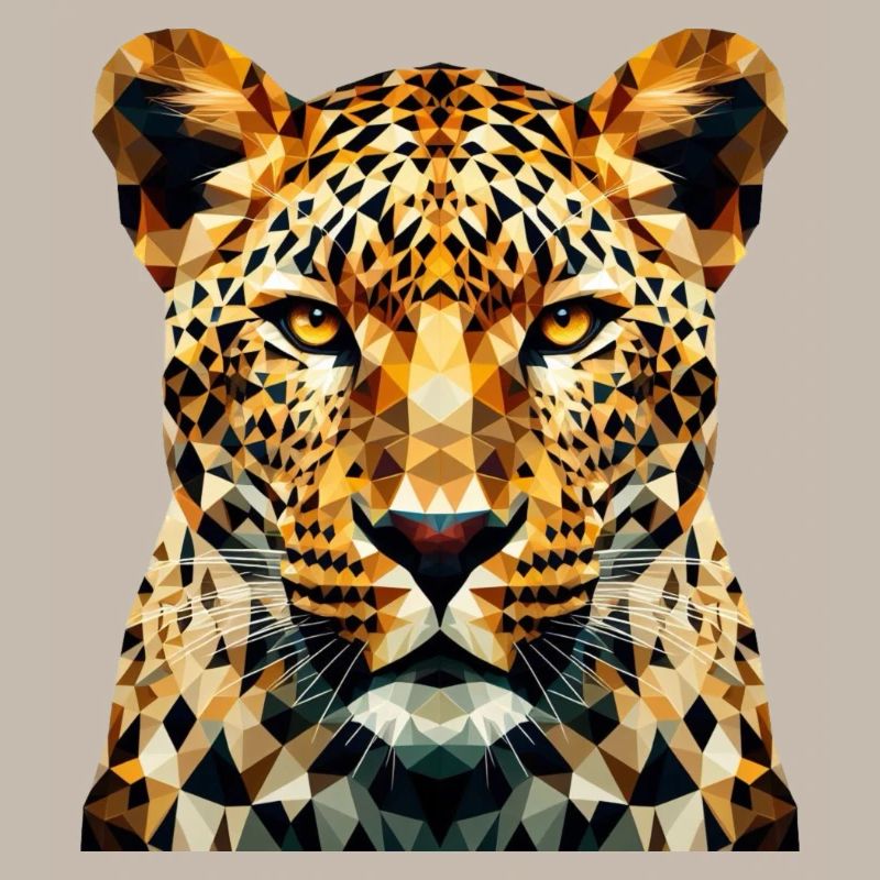 Ein Leopard im Polygon-Stil