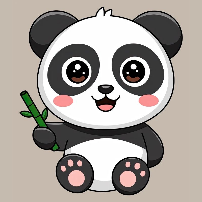Mignon bébé panda avec bambou