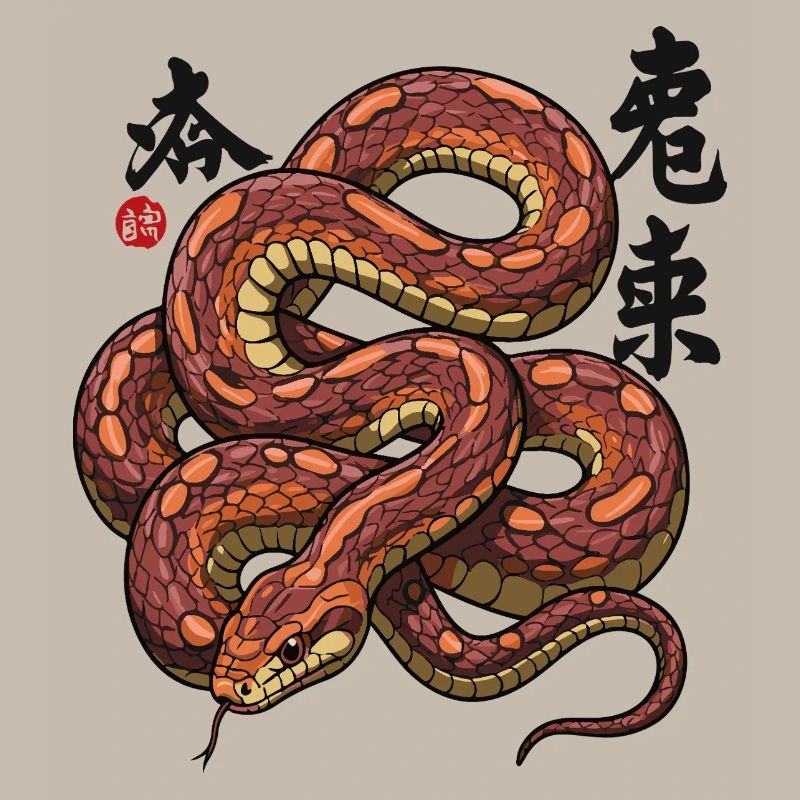 Chinois mignon Année du serpent 2025