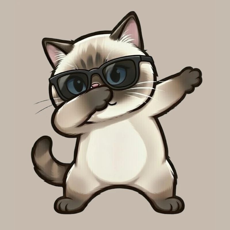 Dabbing Siamkatze