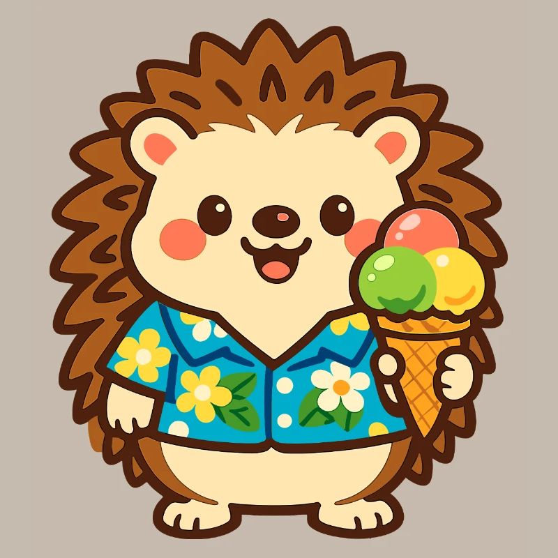 Igel mit Eis im Hawaii-Stil