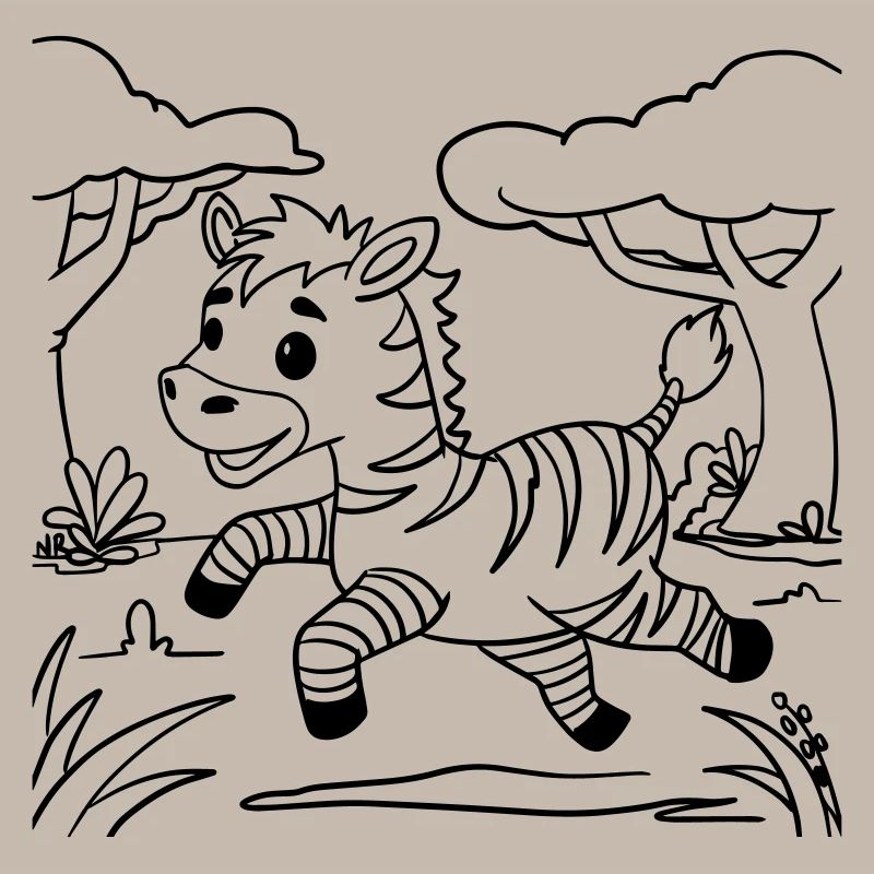 Zebra 🦓 coloring page for creative development