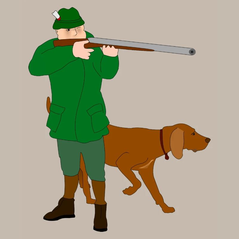 Jäger mit Hund