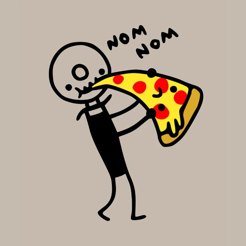 Pizza cutter eats pizza