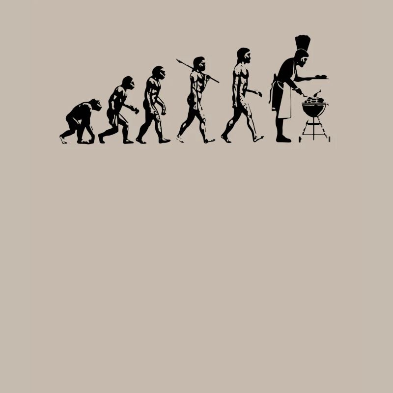 Evolution barbecue meat joke fun man gift