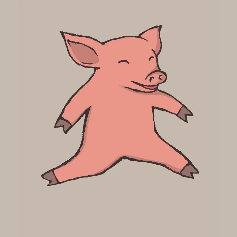 Schwein beim Weitsprung