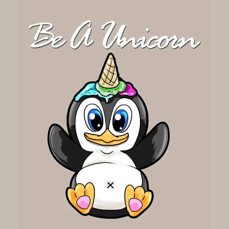 Be A Unicorn süßer Pinguin Einhorn Eis Geschenk