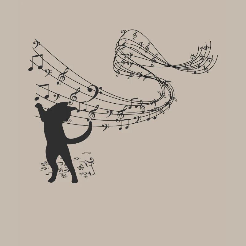 Music notes cat