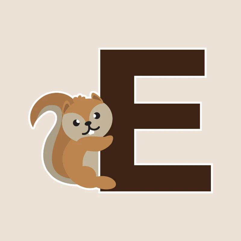 Ein E wie das Eichhörnchen das an dem E hängt