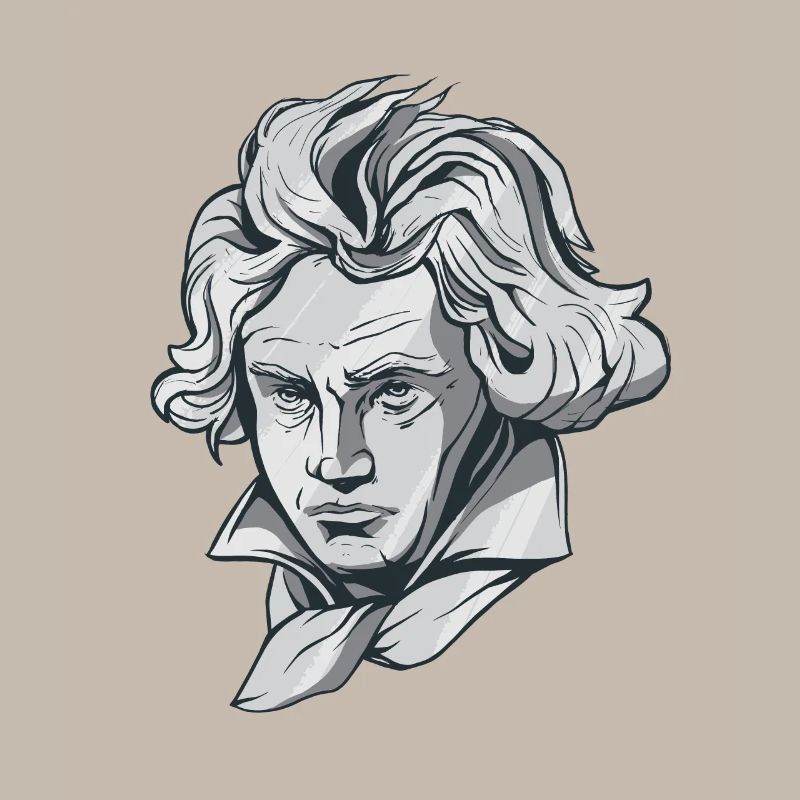 Buste de visage de Beethoven avec le compositeur de Beethoven