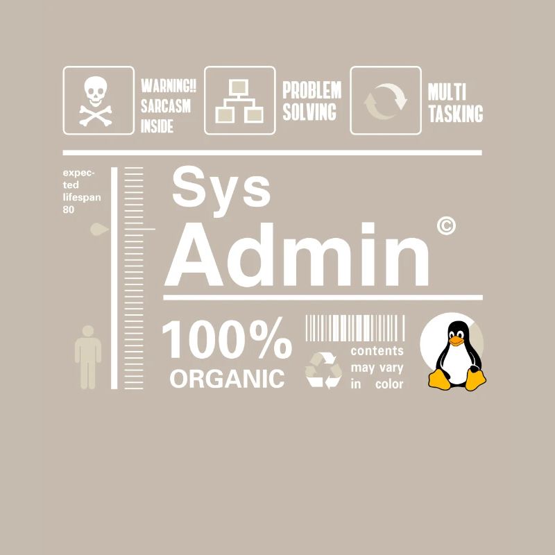 Sys Admin Penguin Computer Nerd pc Board cpu inh