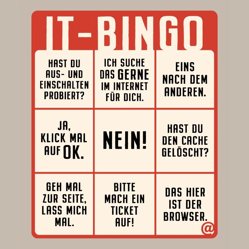 IT Support Bingo Service Desk IT Helpdesk Sysadmin