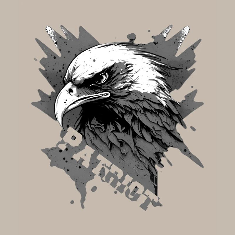 Patriotic eagle with lettering