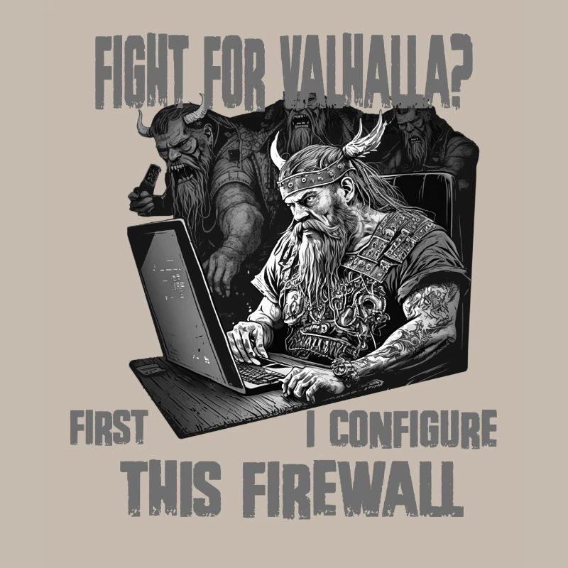 Firewall first Wikingerprogrammierer schwarz weiss