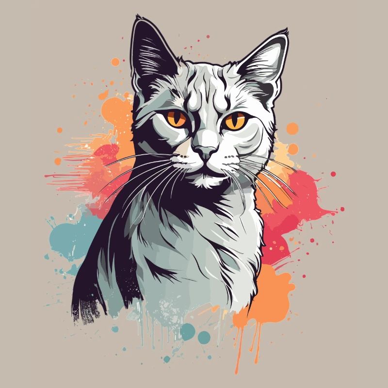 Chat gris mignon