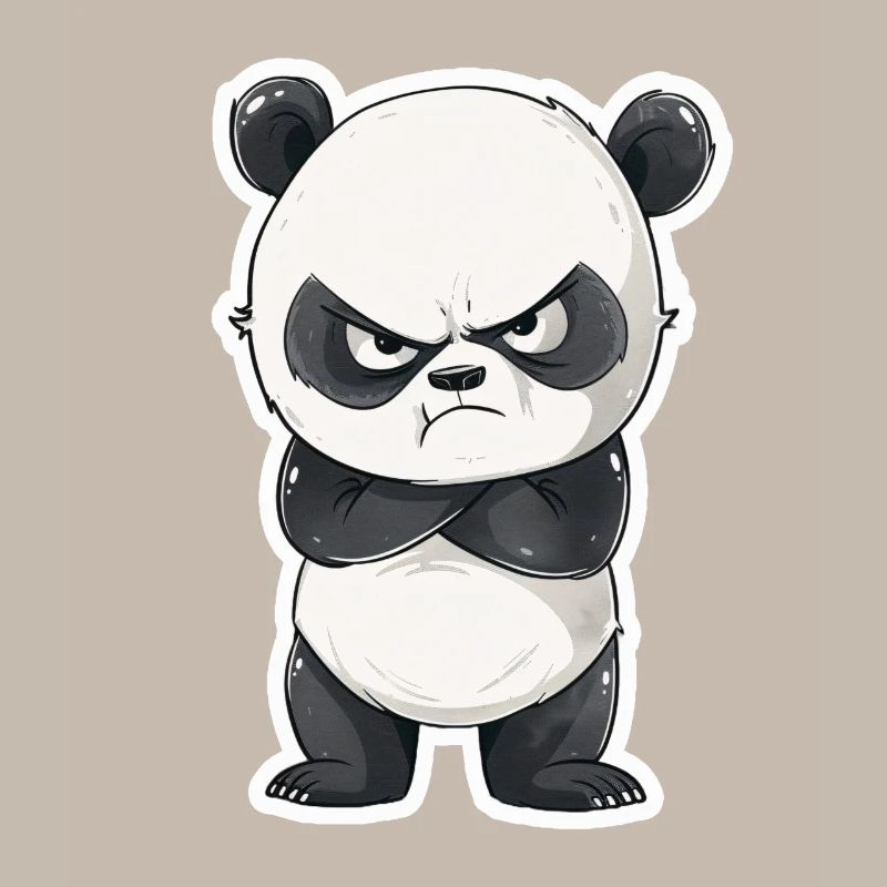 Evil looking panda zoo cute panda