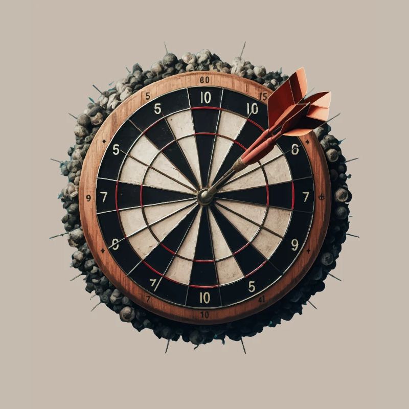 JEU DE FLÉCHETTES AVEC FLÉCHETTES DEDANS