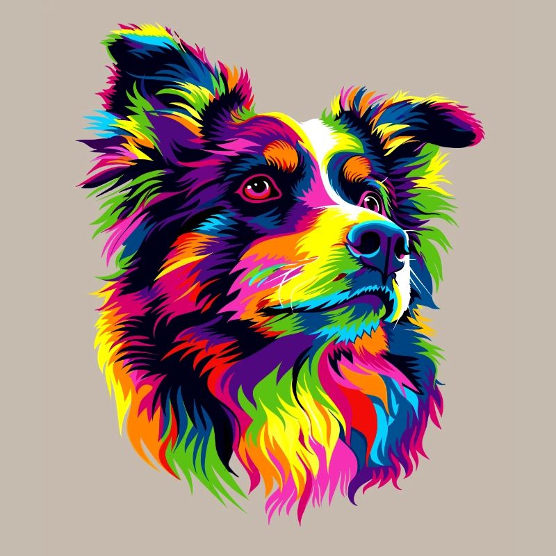 Australian Shepherd Bunte Farben Pop Art Aussie