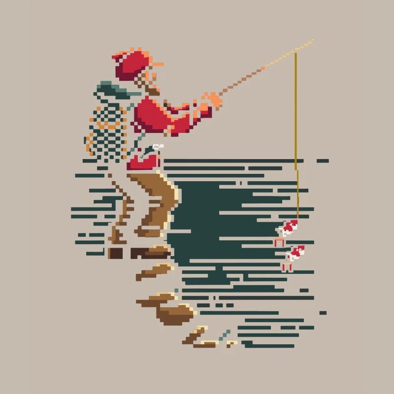Graphique pixel de pêche