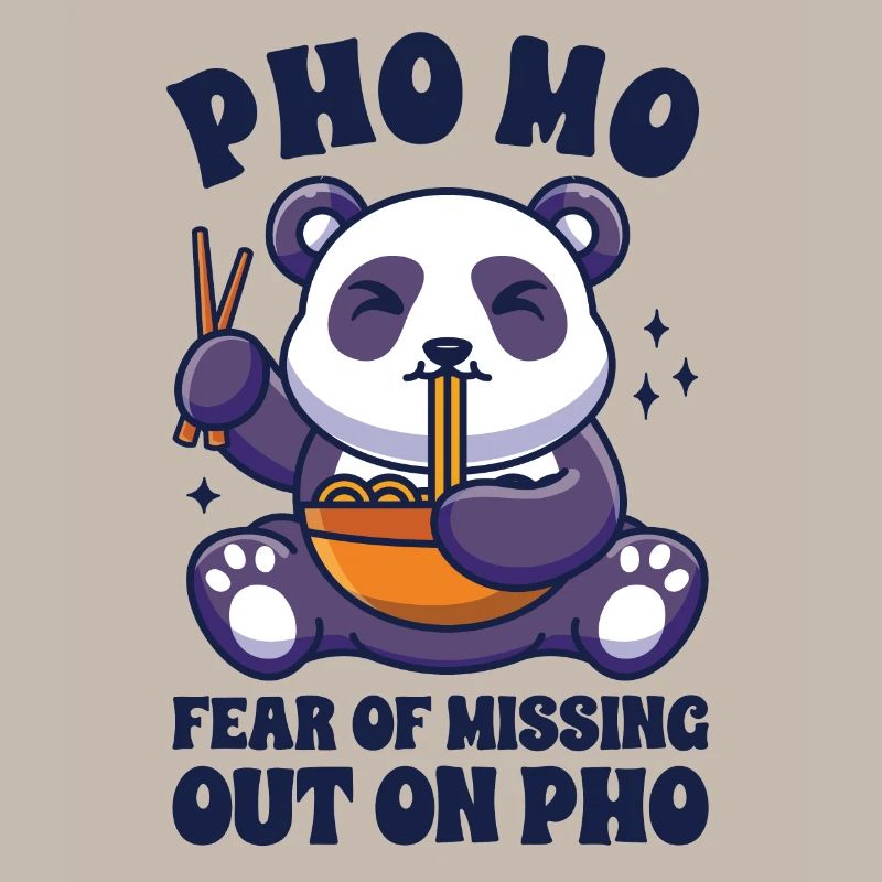 Drôle Pho Panda mignon mangeant Pho