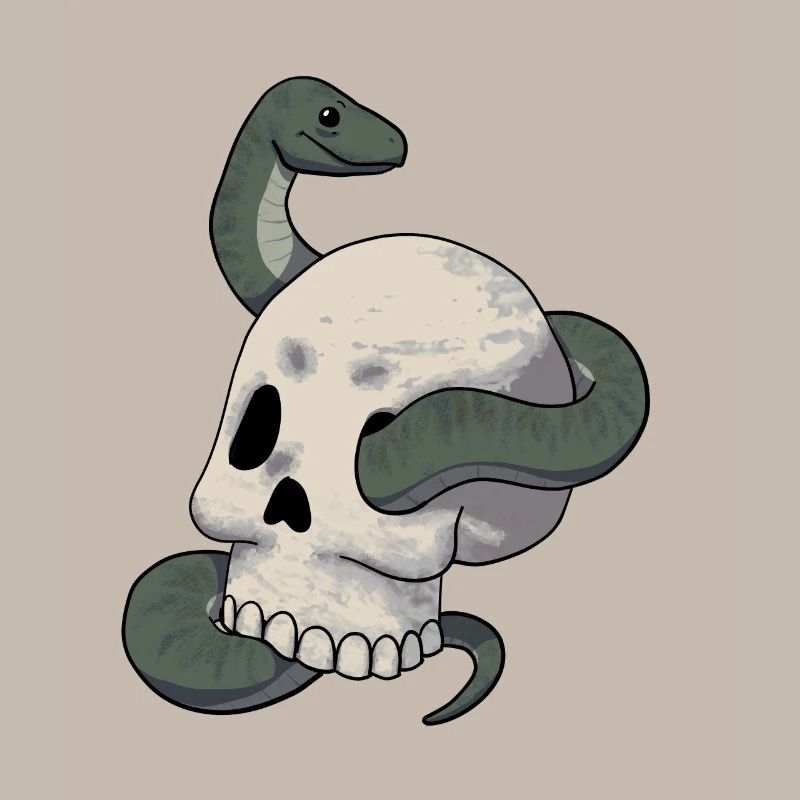 Serpent et crâne